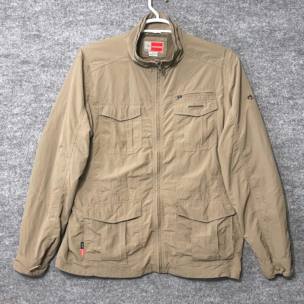 Craghoppers NosiLife National Geographic Mens XL Tan Insect Shield Safari Jacket